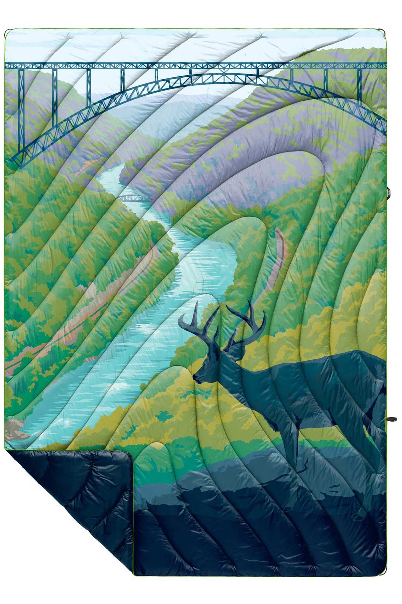 RUMPL Blanket ORIGINAL PUFFY PRINTED LC / 1 PERS, new river gorge national park