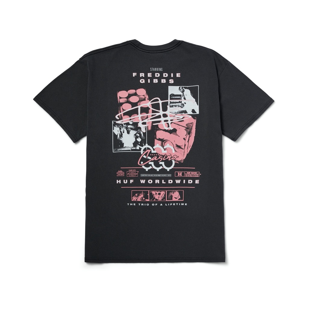 HUF Night Alive Washed T-Shirt - washed black XXL