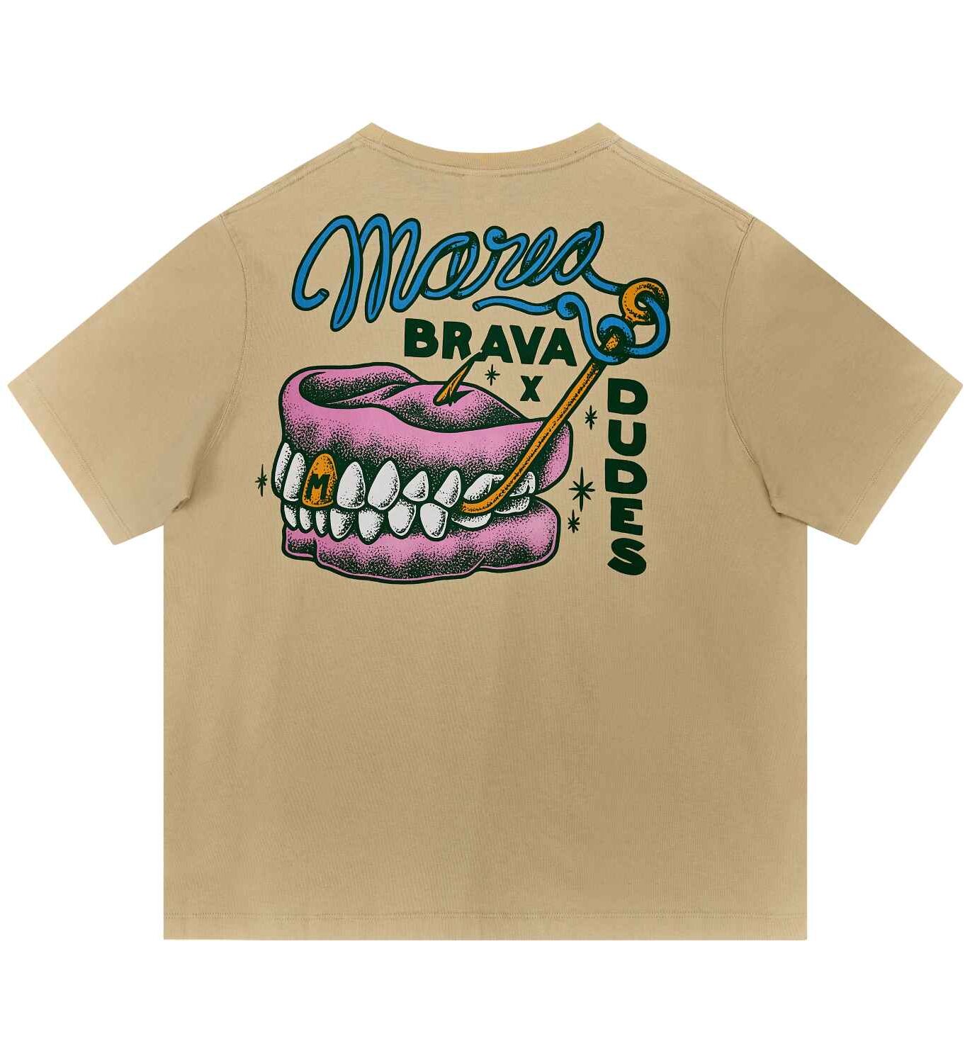 10066167-1 The Dudes Marea Dentadura T-Shirt - almond milk XXXL