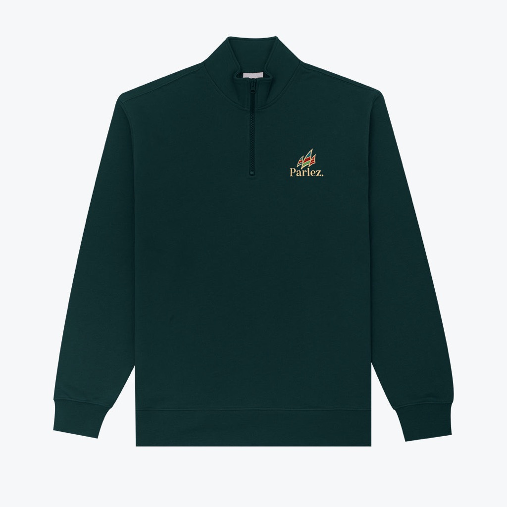 Parlez Wanstead Quarter Zip - deep green S Parlez Wanstead Quarter Zip - deep green M