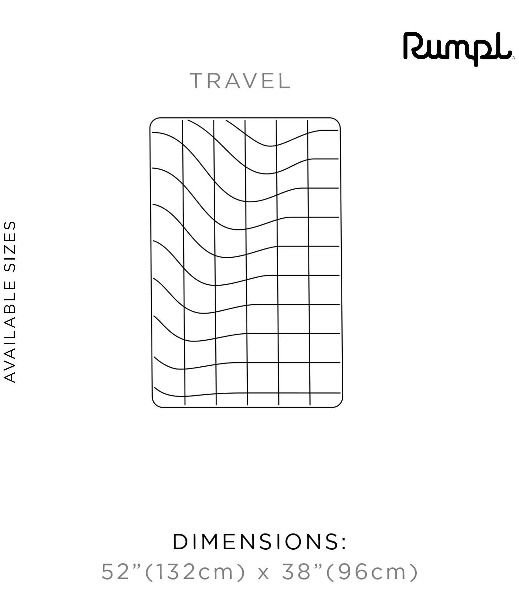 RUMPL Blanket NANOLOFT SOLID FLAME/ TRAVEL, deepwater RUMPL Blanket NANOLOFT PRINTED / TRAVEL, patina pixel fade