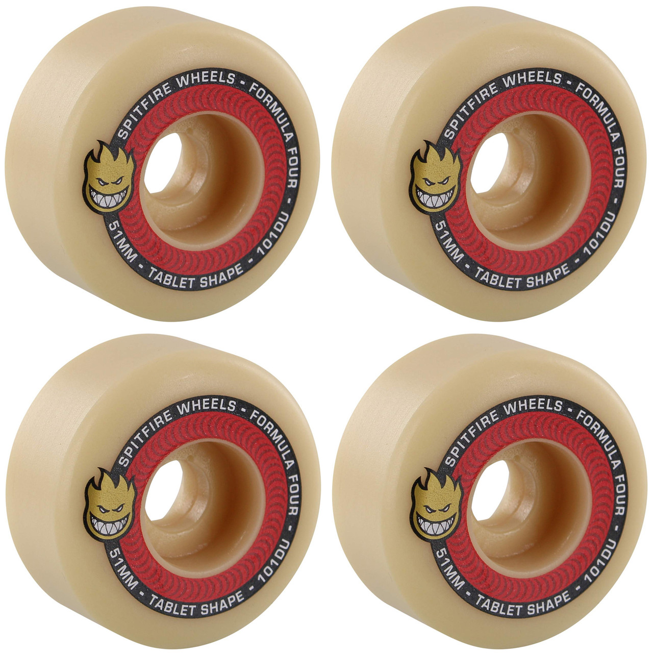 Spitifre Skateboard Wheels F4 Tablets Natural 101a 51mm