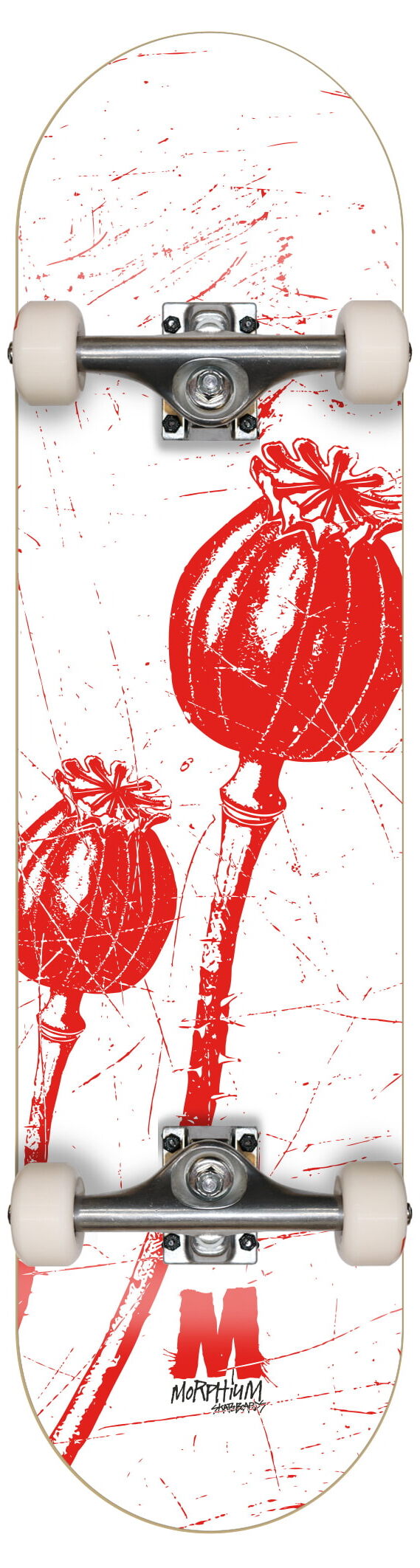 Morphium komplett Skateboard Poppies white