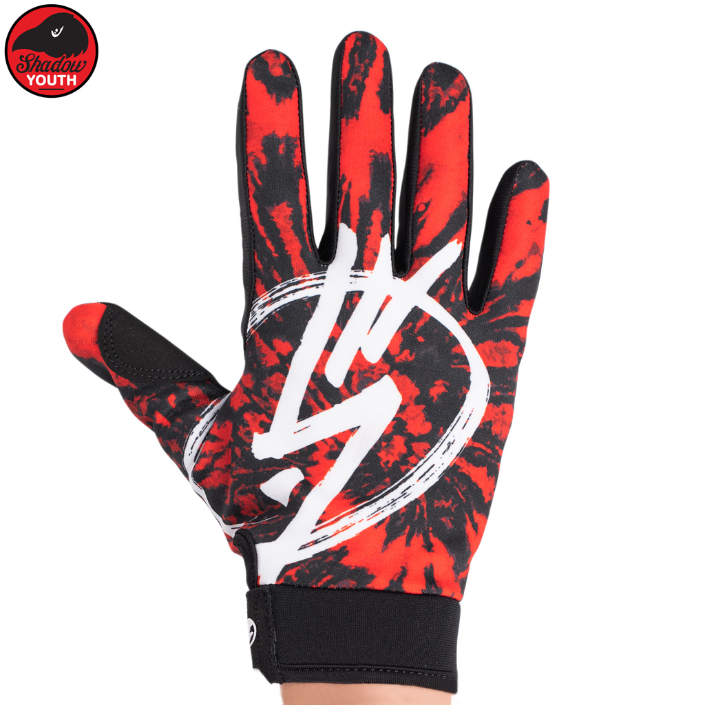 Shadow Riding Gear Jr. Conspire Gloves red tye die YL