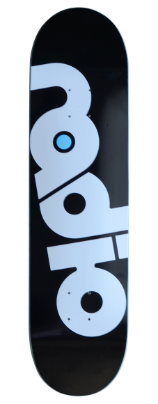 Radio OG Logo Black Skateboard Deck 8.50