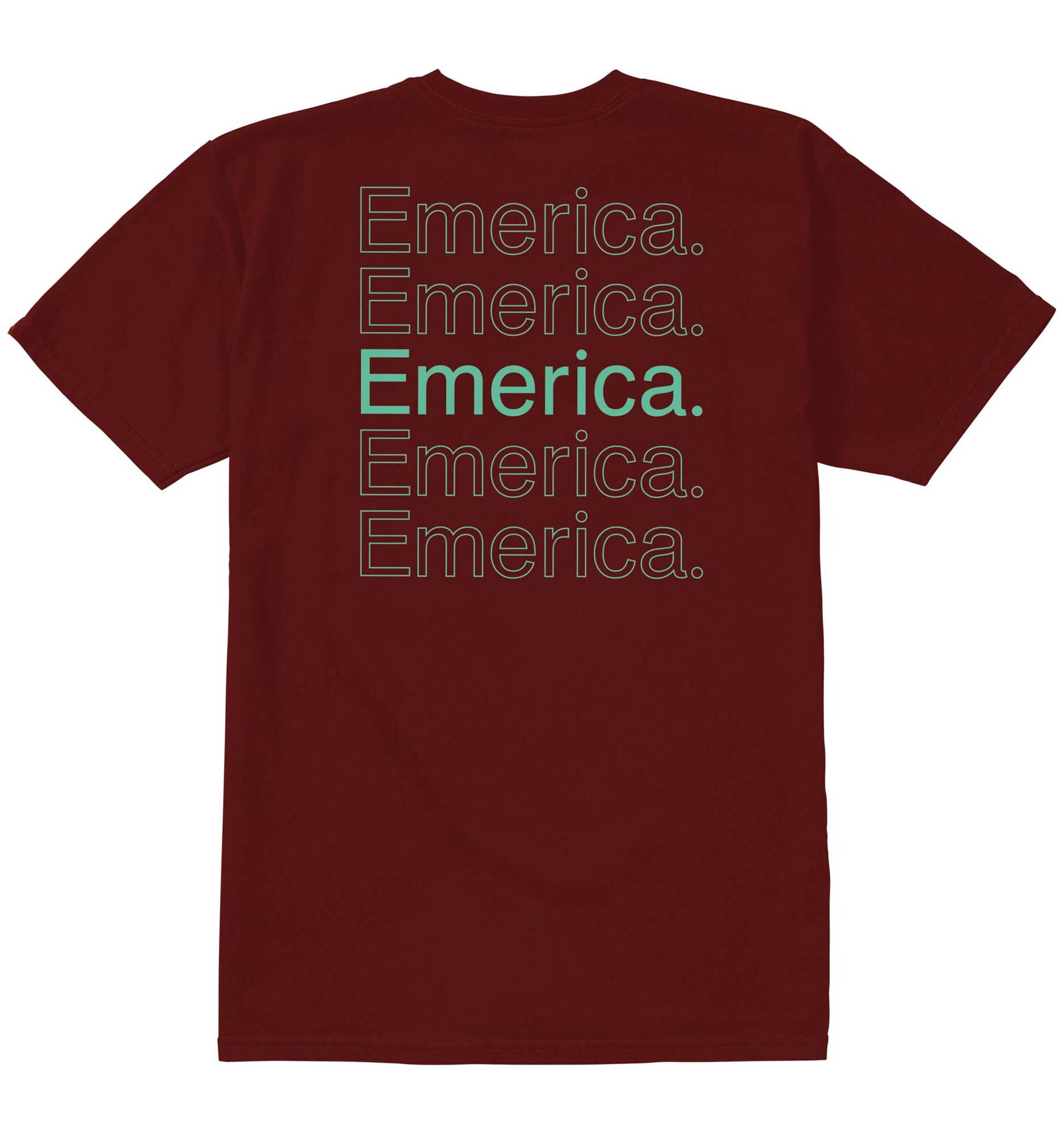 EMERICA T-Shirt NEW STACK S/S, burgundy S