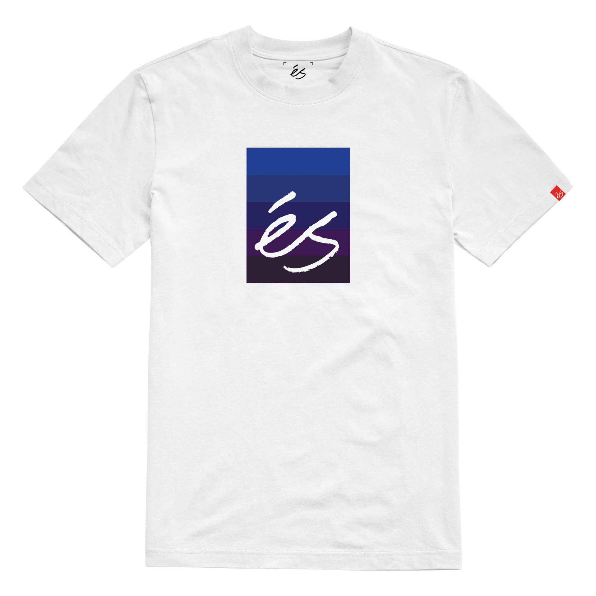 eS SKB T-Shirt BLOCK GRADIENT SS, white/blue S
