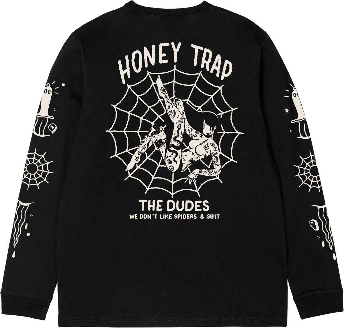 10082002-1 The Dudes Black Web Classic T-Shirt Longsleeve - black M