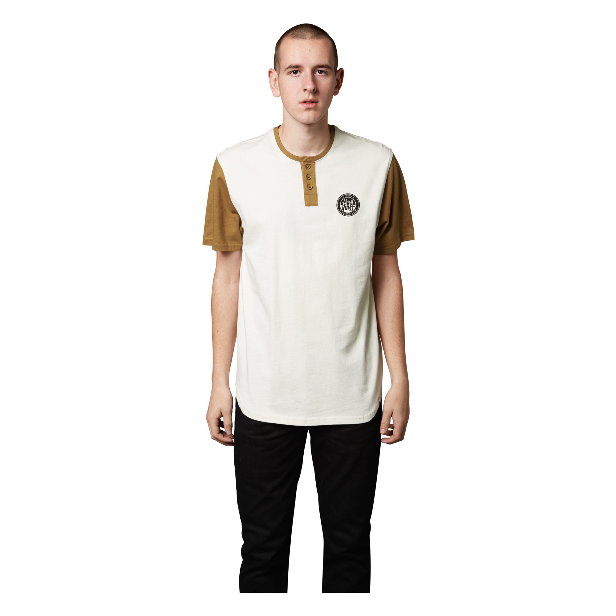 ALTAMONT T-Shirt GRESHAM SS HENLEY, white/gold L