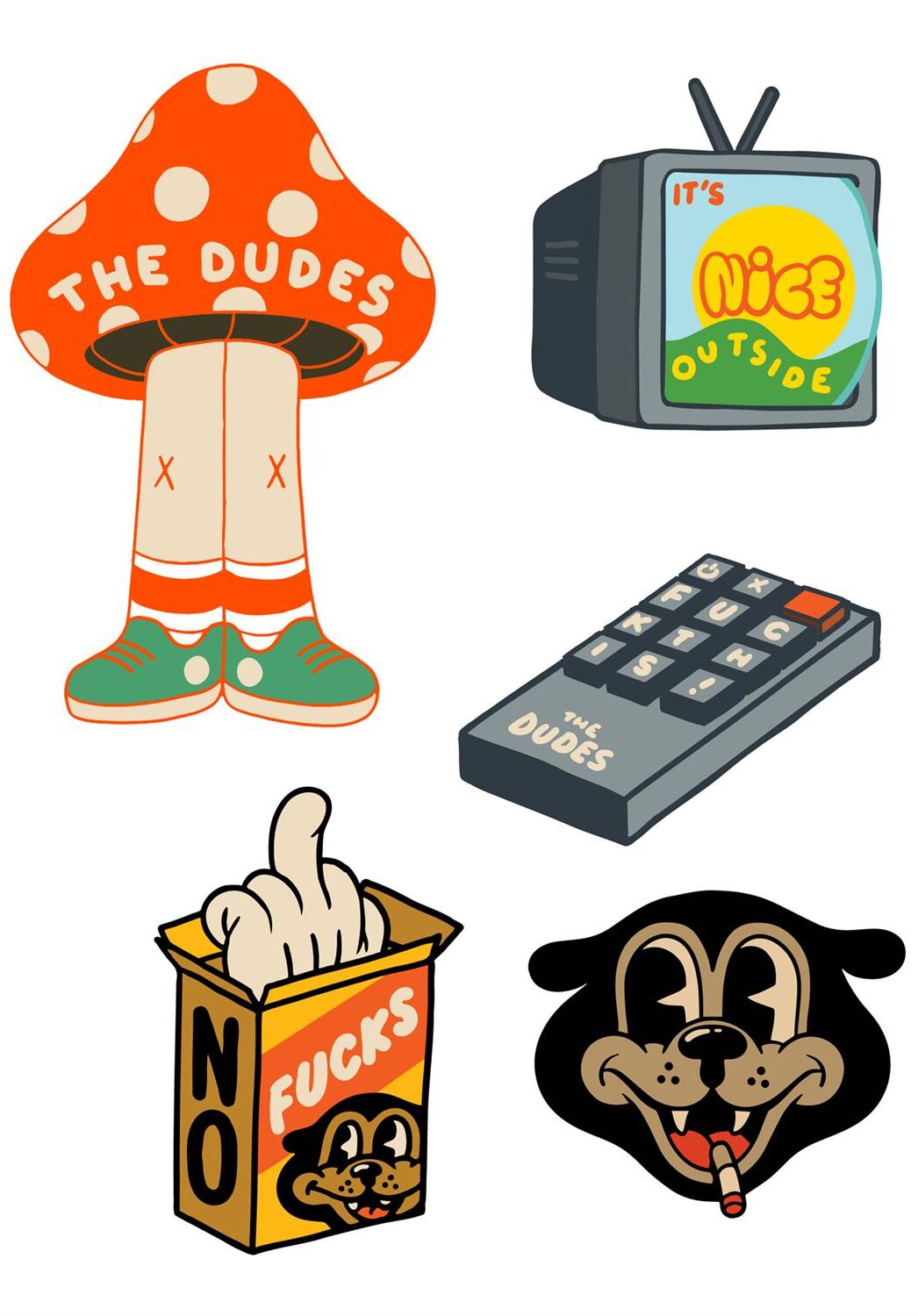 The Dudes Stickerset 5 Sticker Set - multicolor The Dudes Stickerset 5 Sticker Set - multicolor