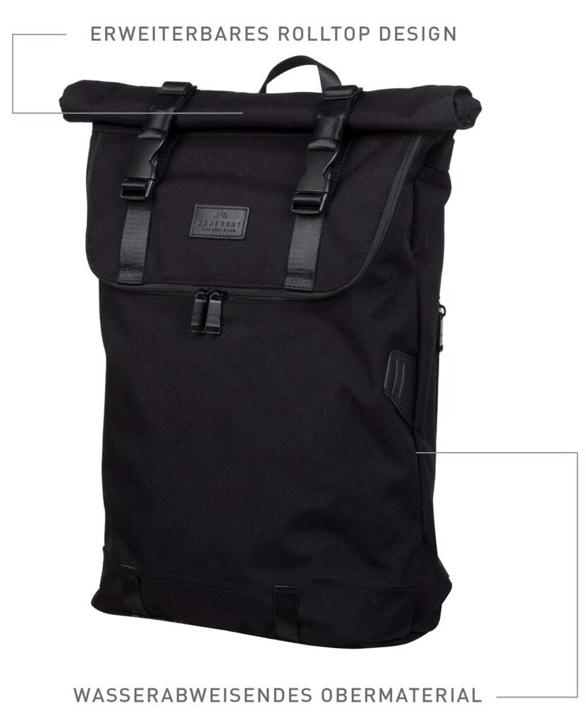 Doughnut Christopher Nylon Rucksack - all black Doughnut Christopher Nylon Rucksack - all black