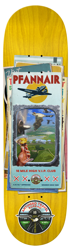 Anti Hero Skateboard Deck Pfanner Travel Bureau 8,25