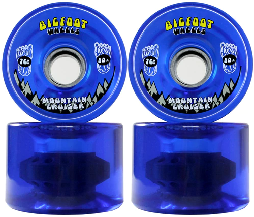 Bigfoot Mountain Cruiser Longboard Wheels Clear Blue 76mm 80a Bigfoot Mountain Cruiser Longboard Wheels Clear Blue 76mm 80a