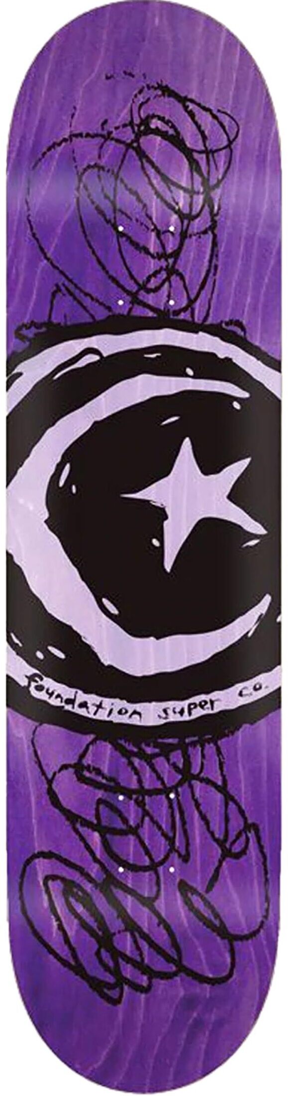 Foundation Star & Moon Scribble Skateboard Deck 8.38