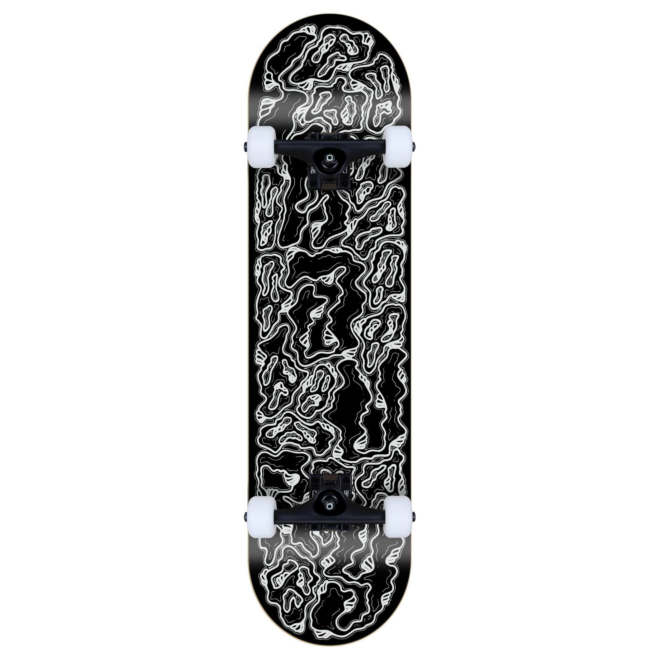 INJURY complete Skateboard Ghosts Black