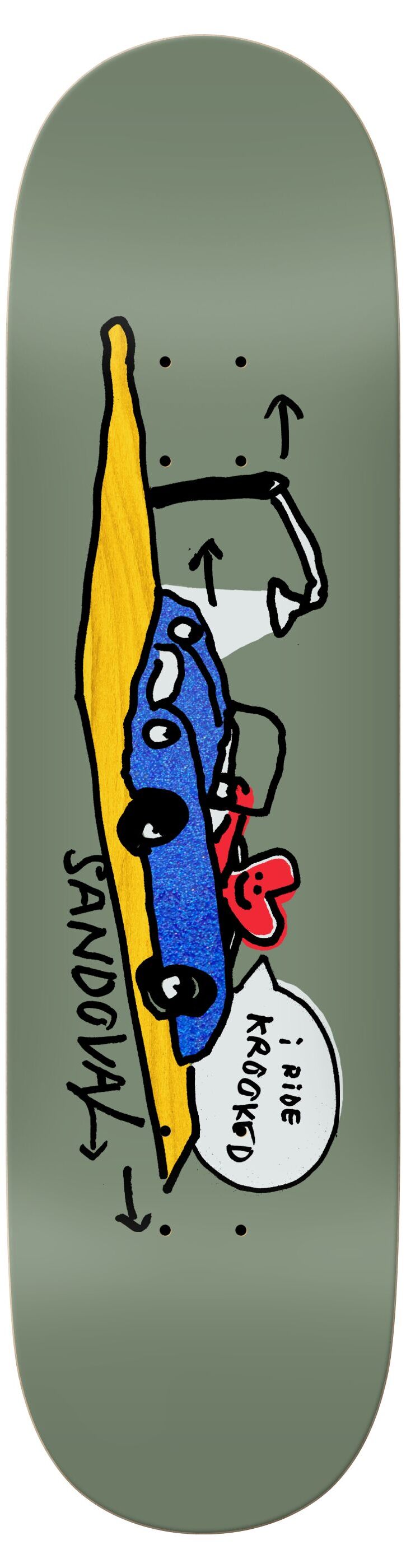 Krooked Skateboard Deck Sandoval I Ride 8.62 Krooked Skateboard Deck Sandoval I Ride 8.62