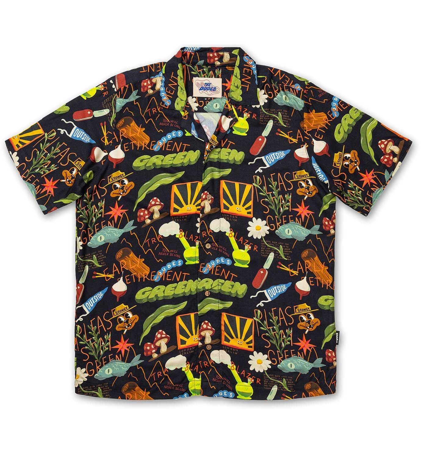 The Dudes Treasure Trail Black Hawaiian Shirt - Multicolor XXXL