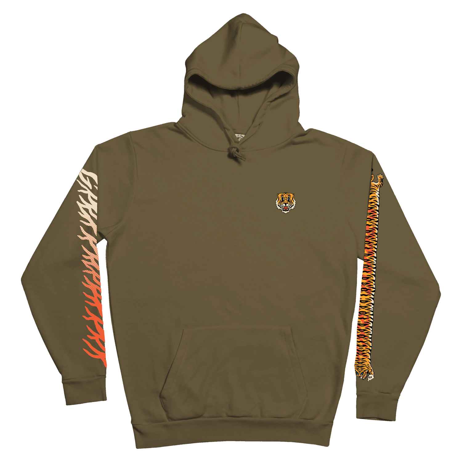 10034181-2 The Dudes Tiger Bear Classic Premium Hoody - British khaki XXXL