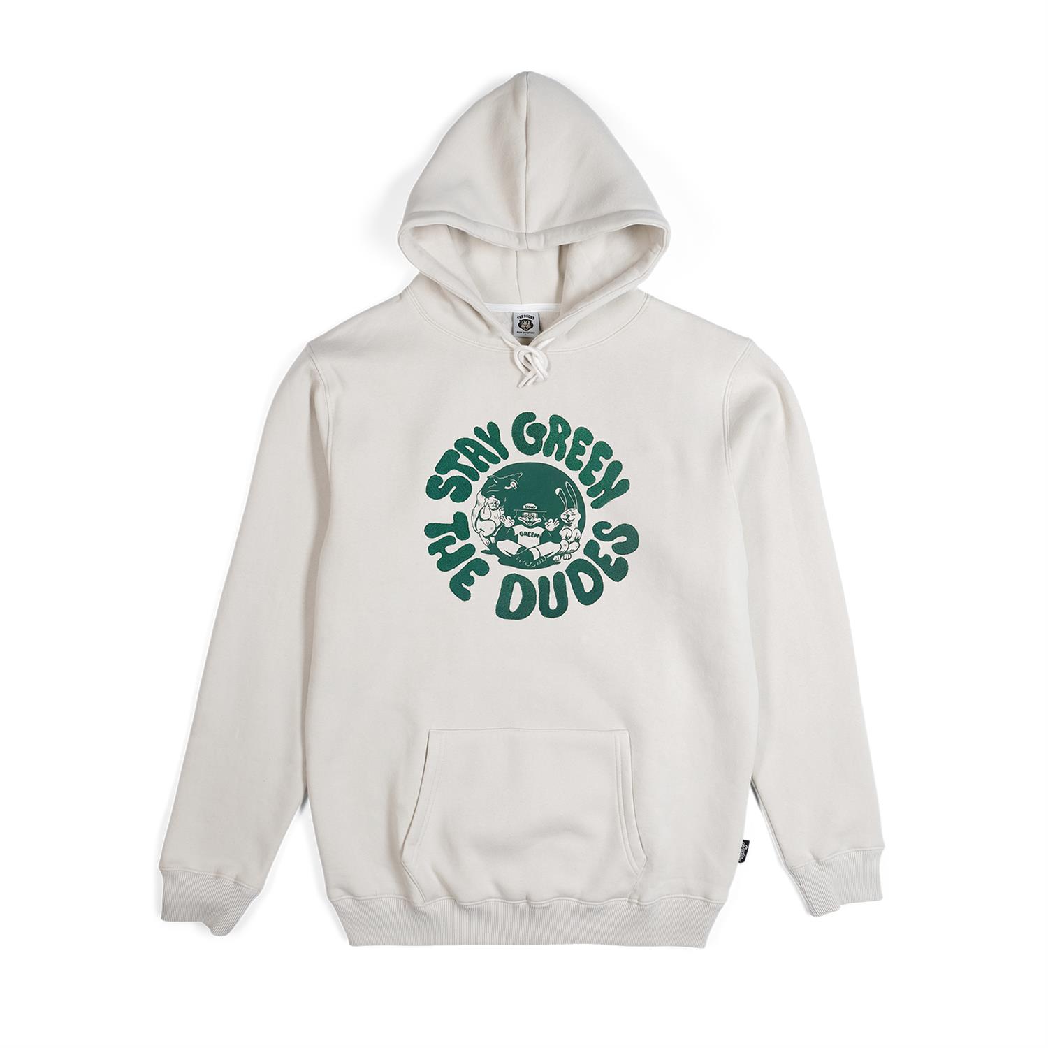 The Dudes Stay Green Hoody - almond milk S The Dudes Stay Green Hoody - almond milk XXXL