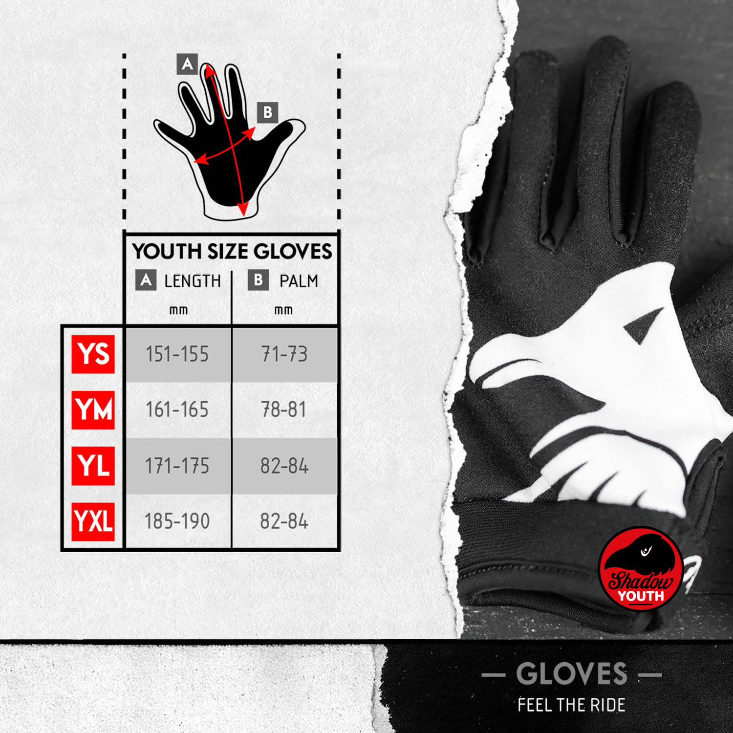 Shadow Riding Gear Jr. Conspire Gloves Transmission YXL