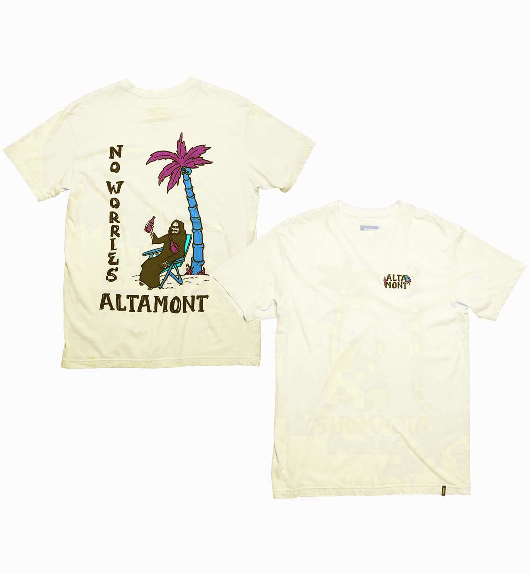 ALTAMONT T-Shirt NO WORRIES S/S CUSTOM natural ALTAMONT T-Shirt NO WORRIES S/S CUSTOM, natural XL