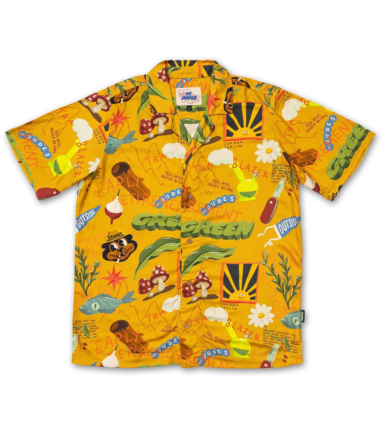 The Dudes Treasure Trail Ochre Hawaiian Shirt - Multicolor S The Dudes Treasure Trail Ochre Hawaiian Shirt - Multicolor XXXL