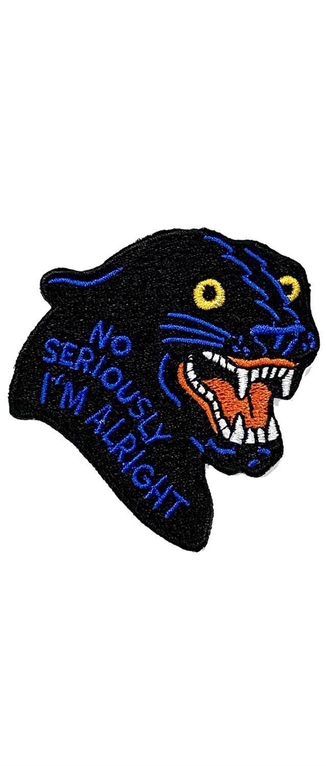 Gestickter Aufnäher 'No Seriously I'm Alright' mit Panthermotiv The Dudes Alright Patch - multicolor