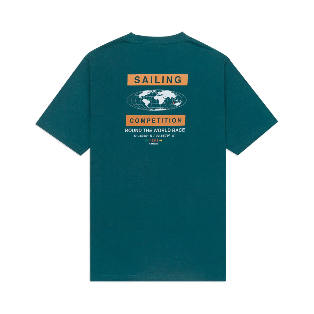parss220126-2 Parlez Globe T-Shirt - dusty teal S
