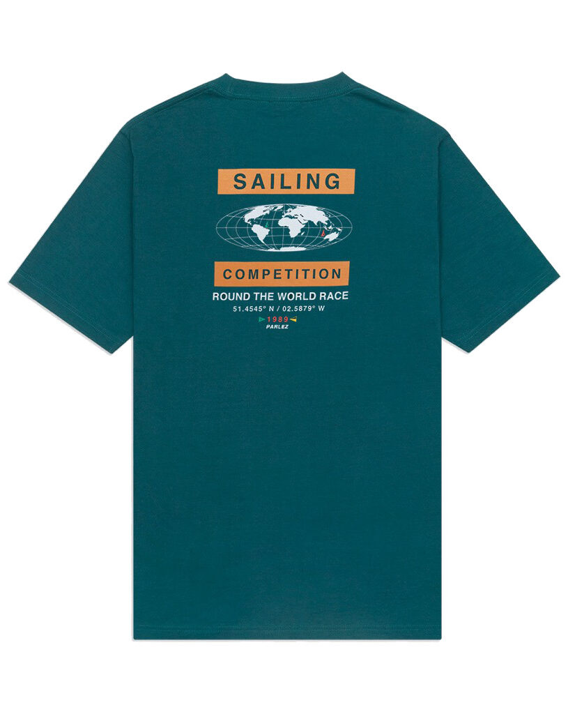 parss220126-2 Parlez Globe T-Shirt - dusty teal S