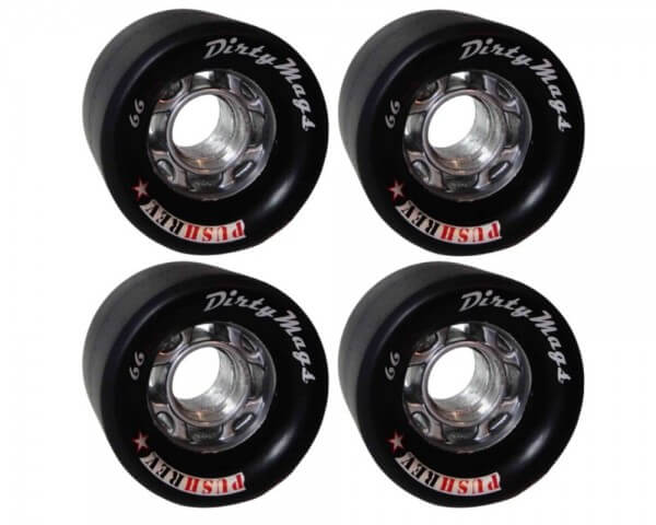 PUSHREV Dirty Mags Longboard Wheels 72mm 80A Black
