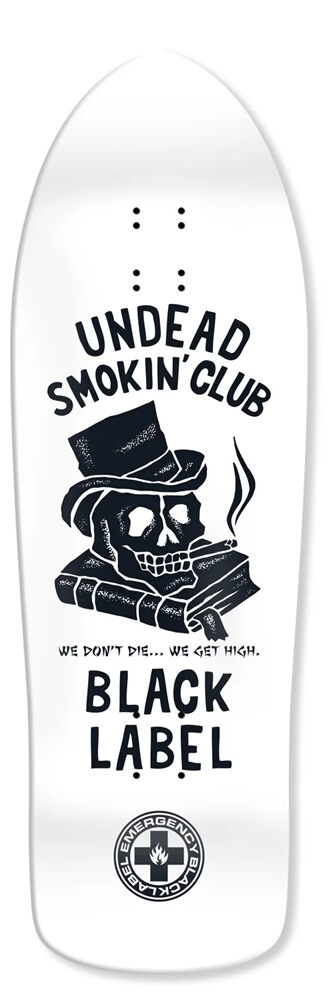 Black-Label Skateboard Deck Undead Smoking Club White 10,25