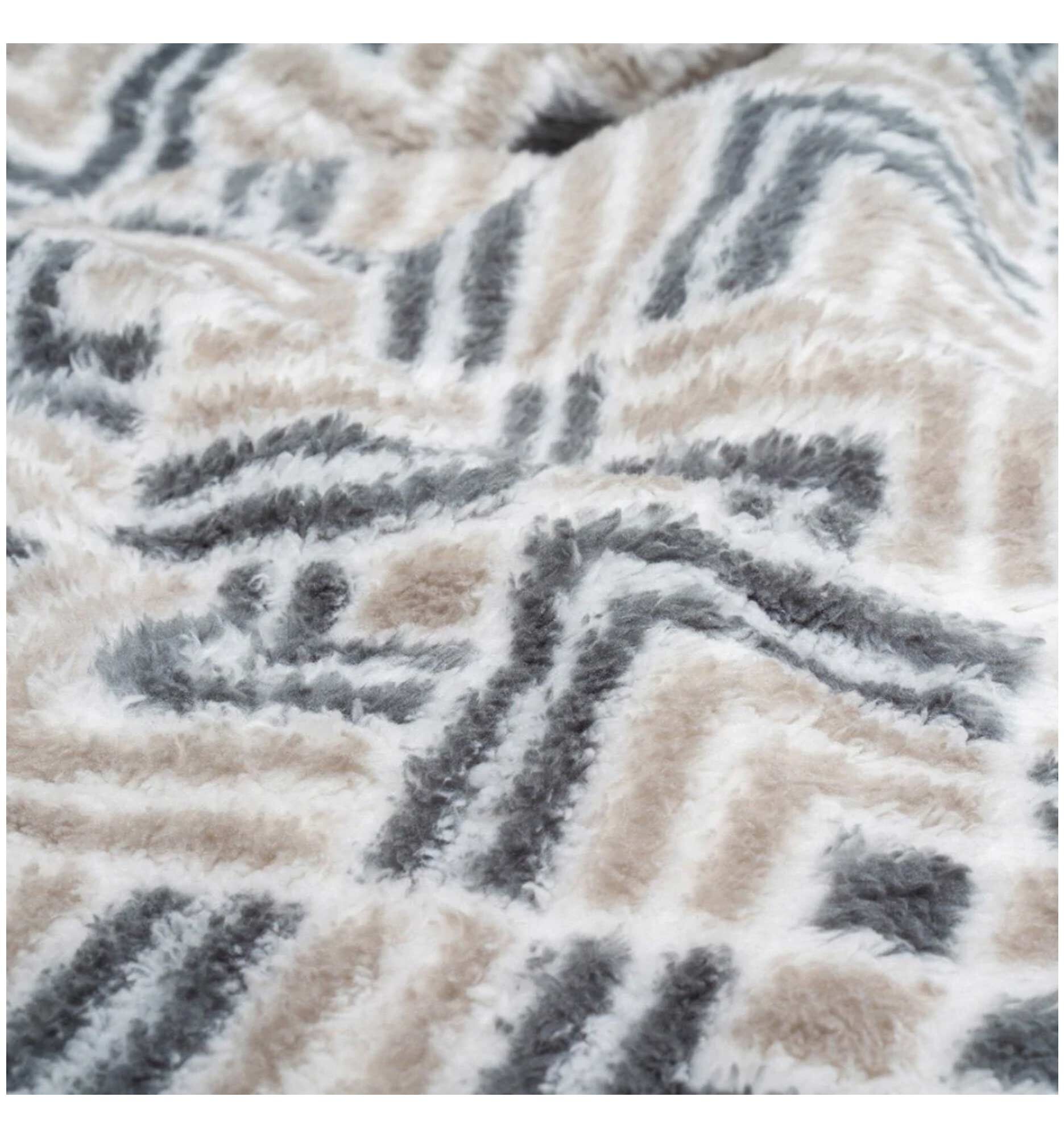 RUMPL Blanket SHERPA PUFFY PRINTED FLEECE / THROW, kaleidoscope