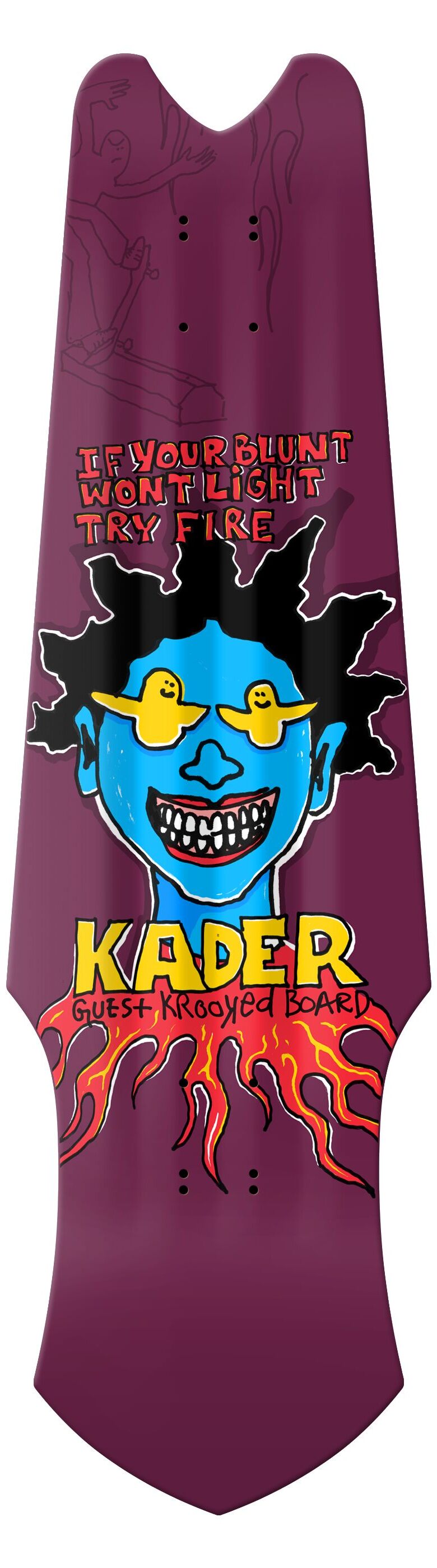 Krooked Skateboard Deck Kader Guest Tri-Plane 9.75 Krooked Skateboard Deck Kader Guest Tri-Plane 9.75