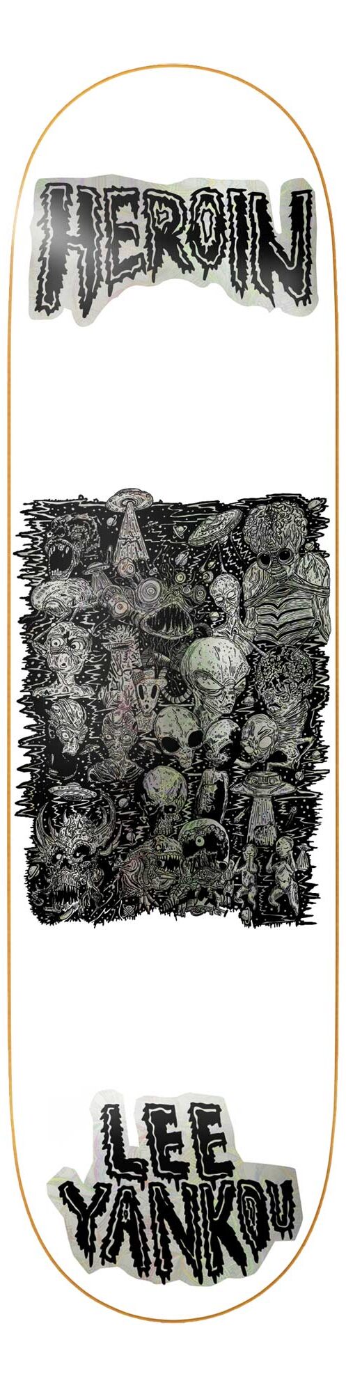 HEROIN Deck ALLEGORY OF FREAR LY 8.25, white/black 8.2 HEROIN Deck ALLEGORY OF FREAR LY 8.25, white/black 8.2