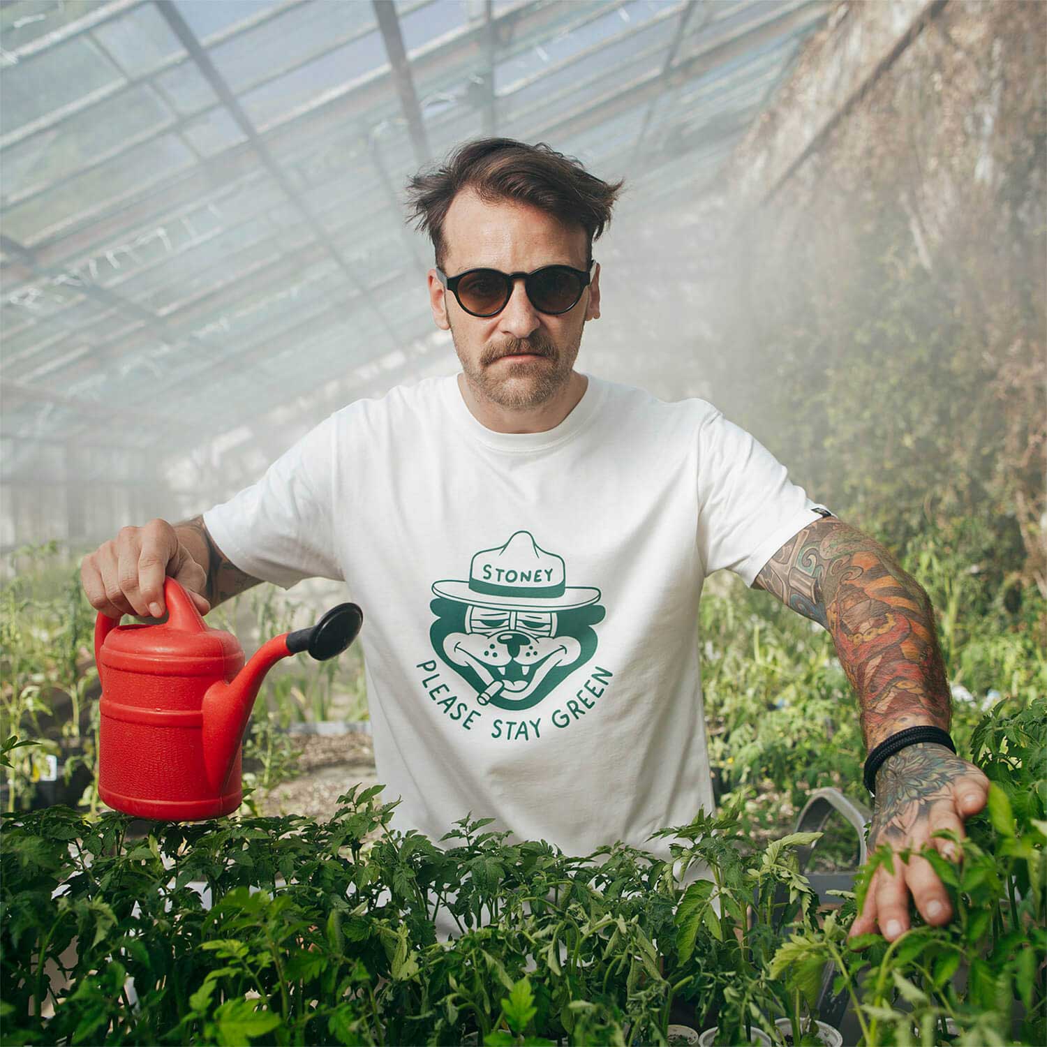 The Dudes Please Stay Green T-Shirt - off-white XXXL