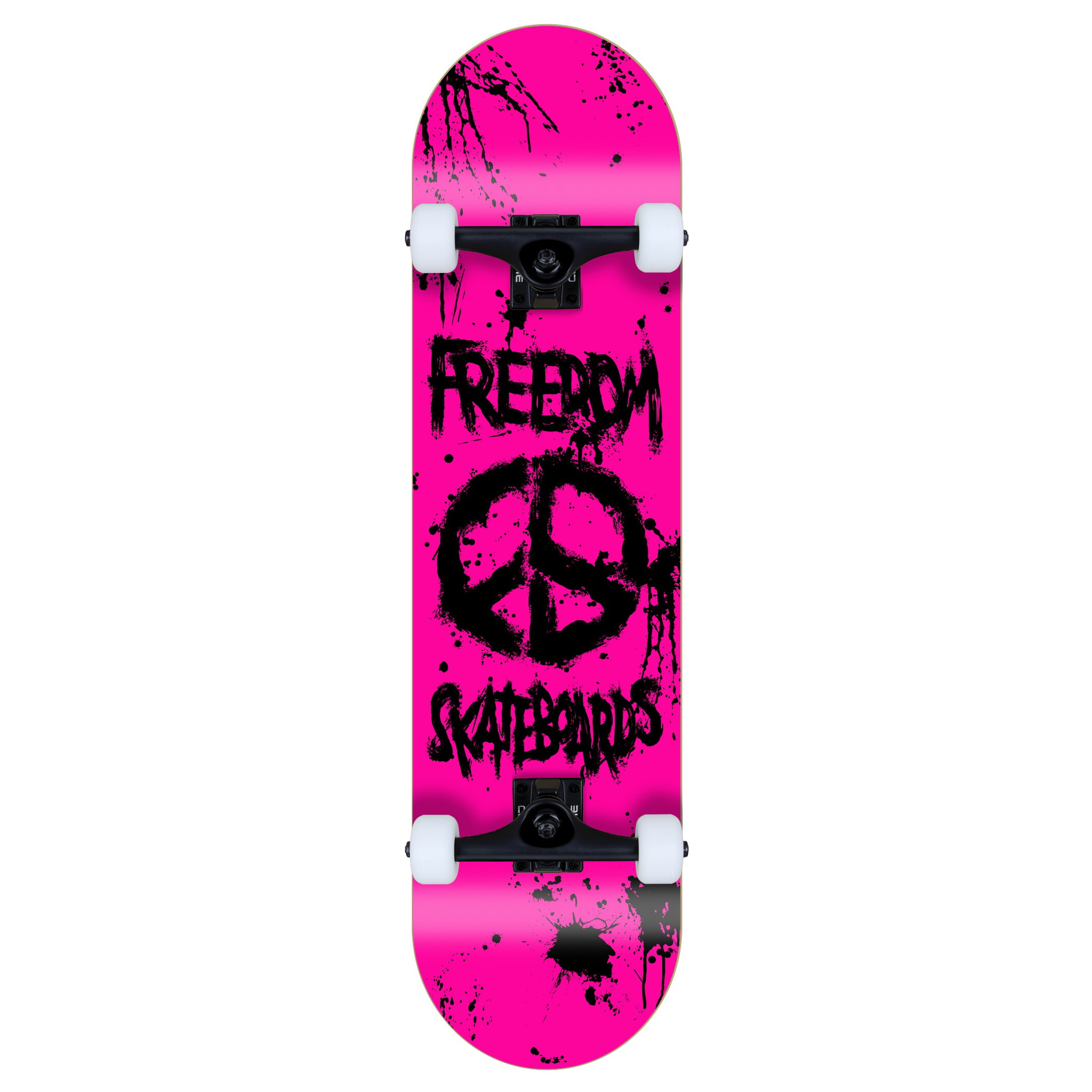 Freedom complete Skateboard Peace Paint Neon-Pink