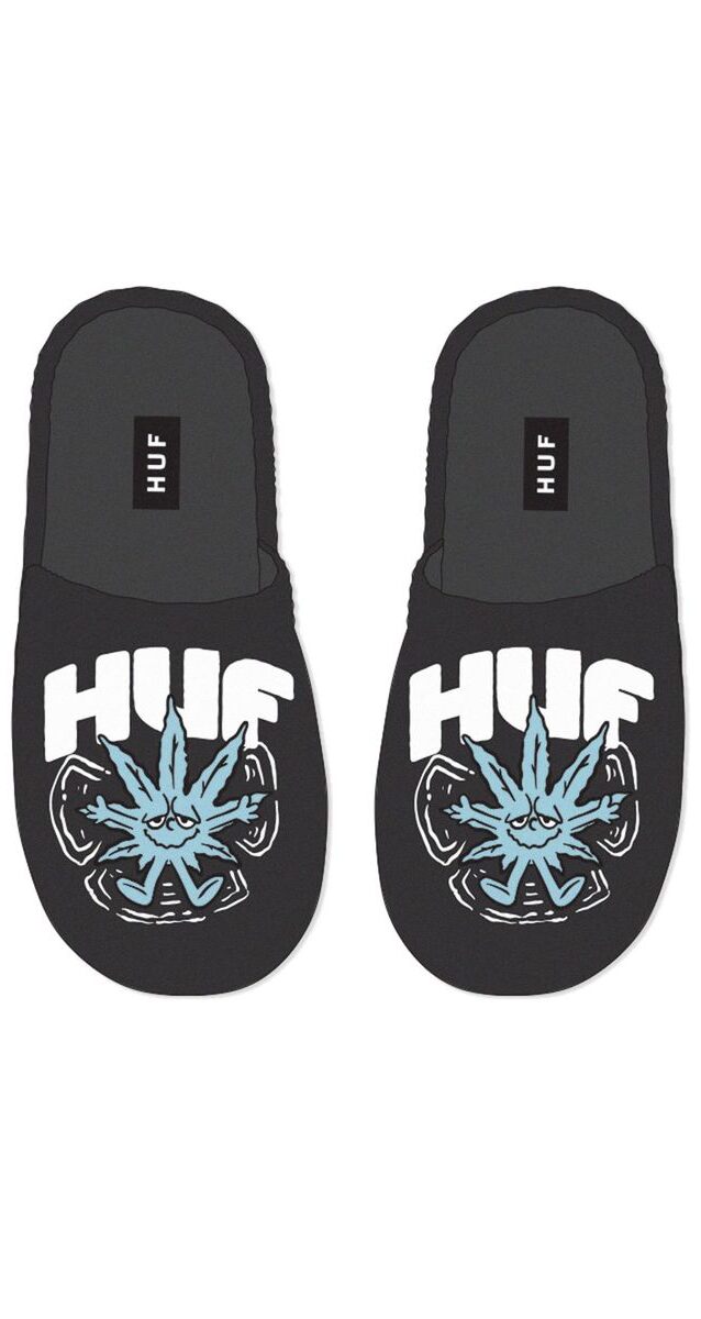 HUF Snow Angel Fuzzy Slipper - black