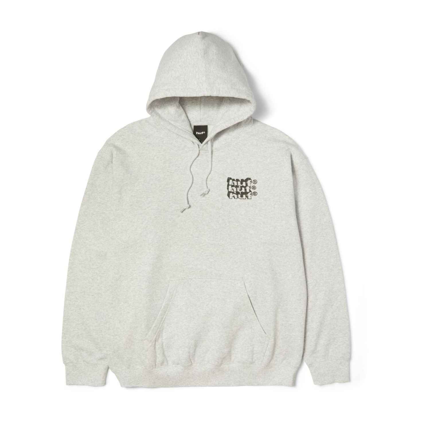 pf00819-htgry-2 HUF Hand Stacked Hoodie - heather grey XXL