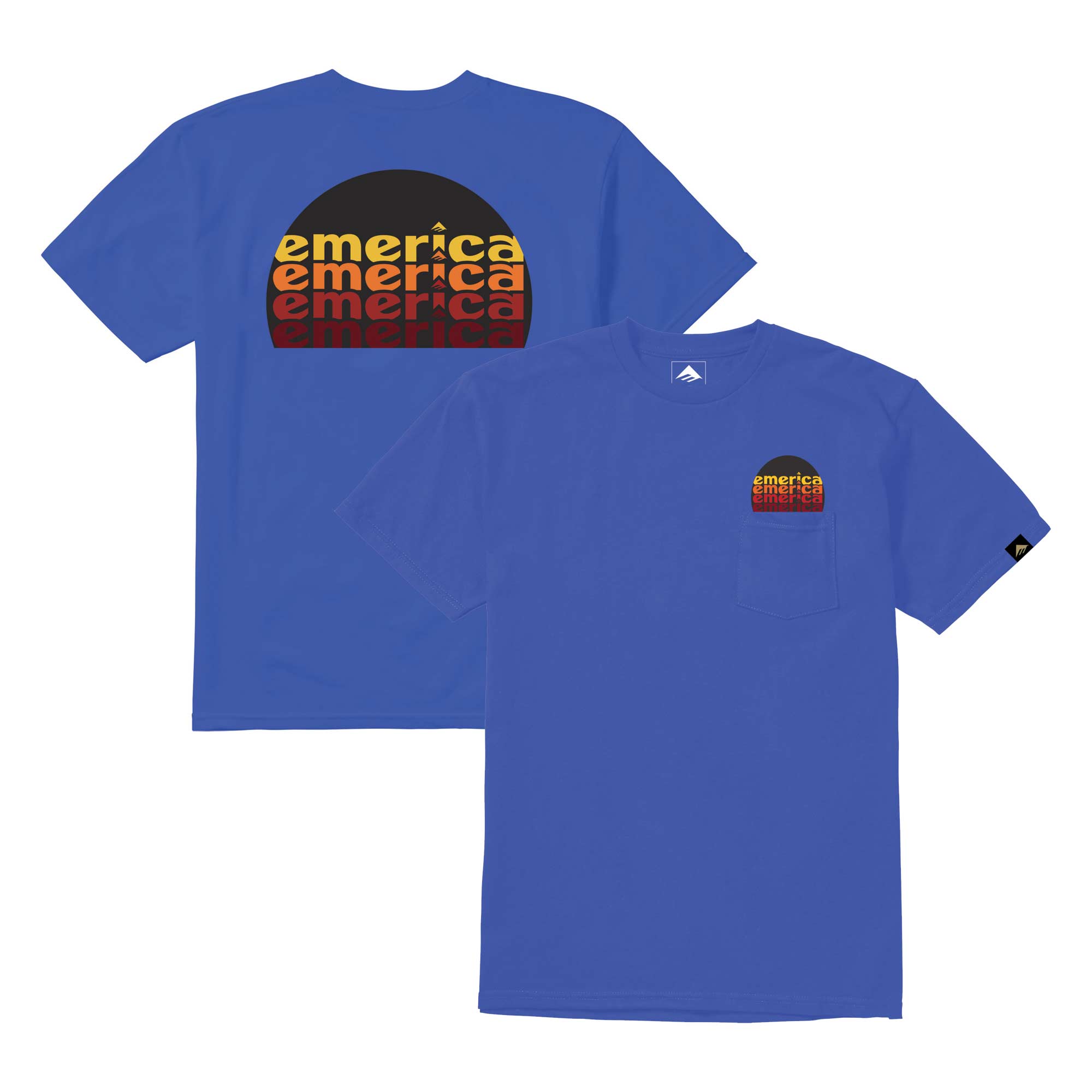 T-Shirt EMERICA HIGH NOON POCKET royal