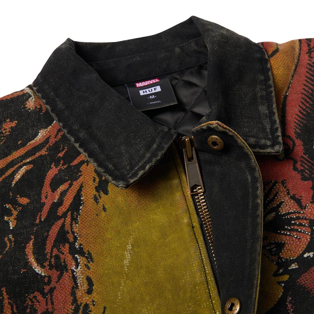 HUF Dark Phoenix Work Jacken - washed black S HUF Dark Phoenix Work Jacken - washed black XXL