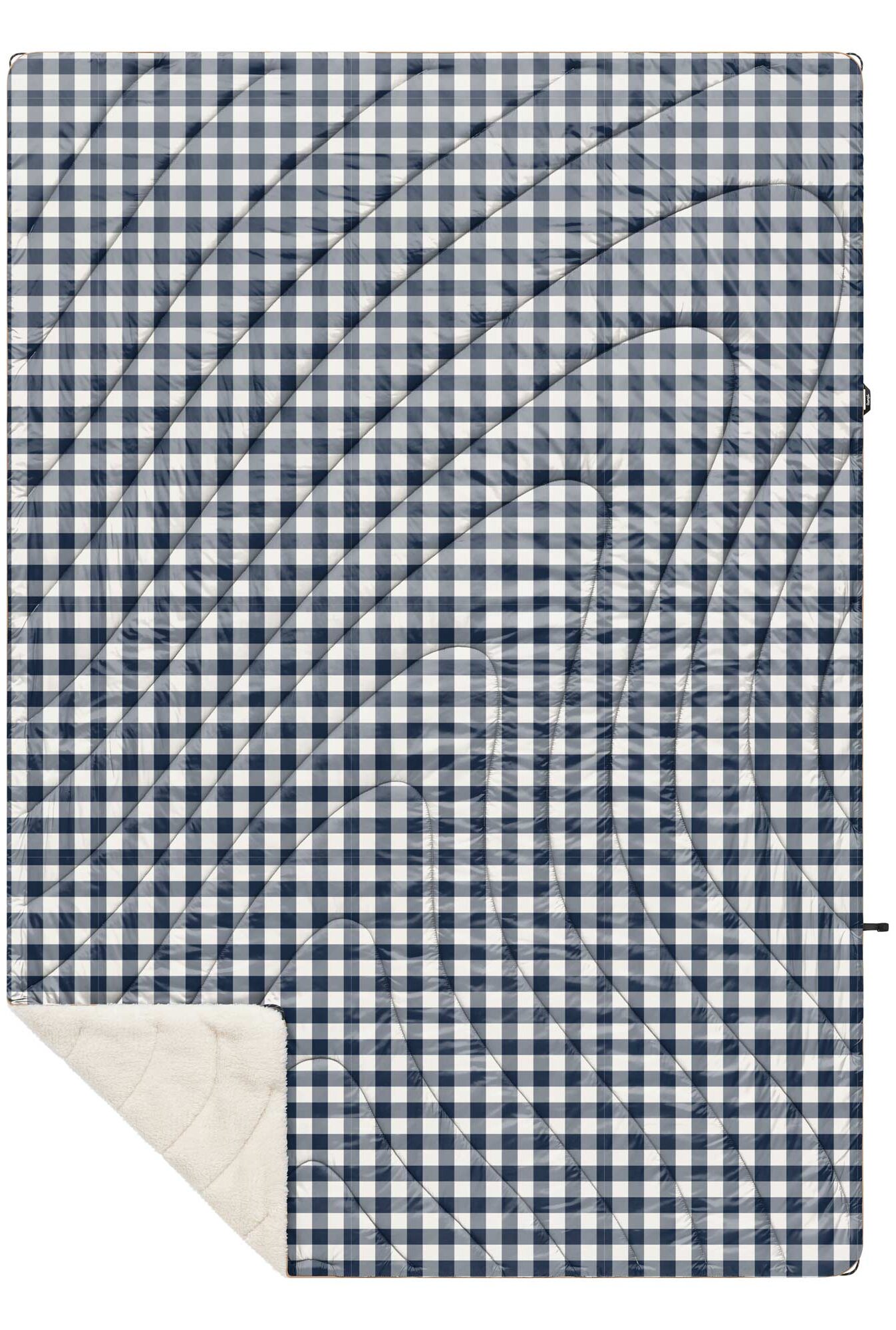 RUMPL Blanket SHERPA PUFFY PRINTED / 1 PERS, navy gingham RUMPL Blanket SHERPA PUFFY PRINTED / 1 PERS, navy gingham