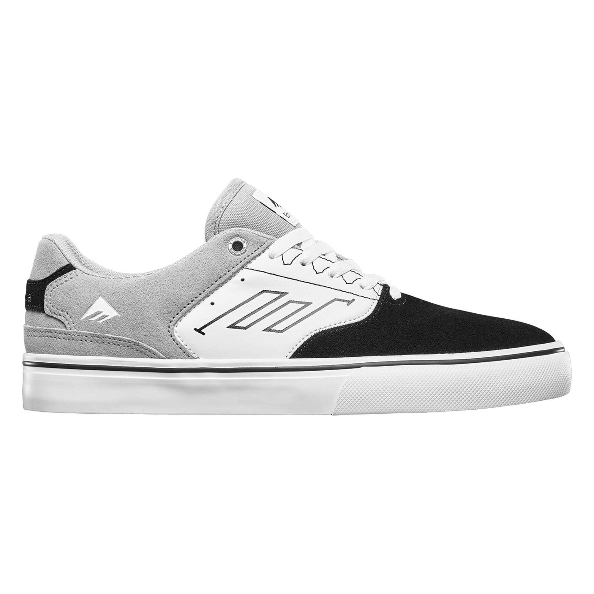 EMERICA Shoe THE LOW VULC bla/whi/gry black/white/grey EMERICA Shoe THE LOW VULC bla/whi/gry, black/white/grey 8½