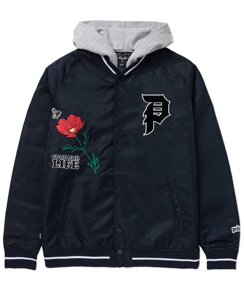 Primitive Keeper Two-Fer Varsity Jacke - navy S Primitive Keeper Two-Fer Varsity Jacke - navy S