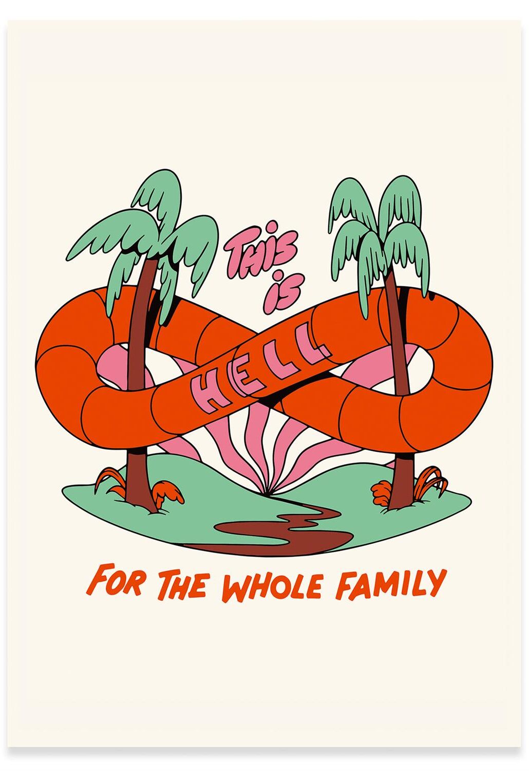 The Dudes Waterpark Unlimited Print - white