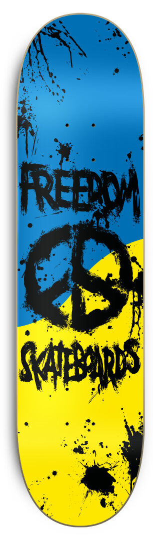 Freedom Peace Paint Ukraine Skateboard Deck