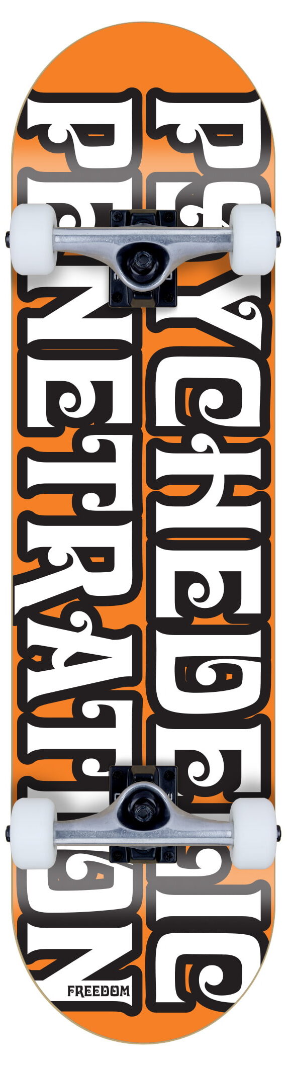 Freedom complete Skateboard Psychedelic Penetration orange Freedom complete Skateboard Psychedelic Penetration orange