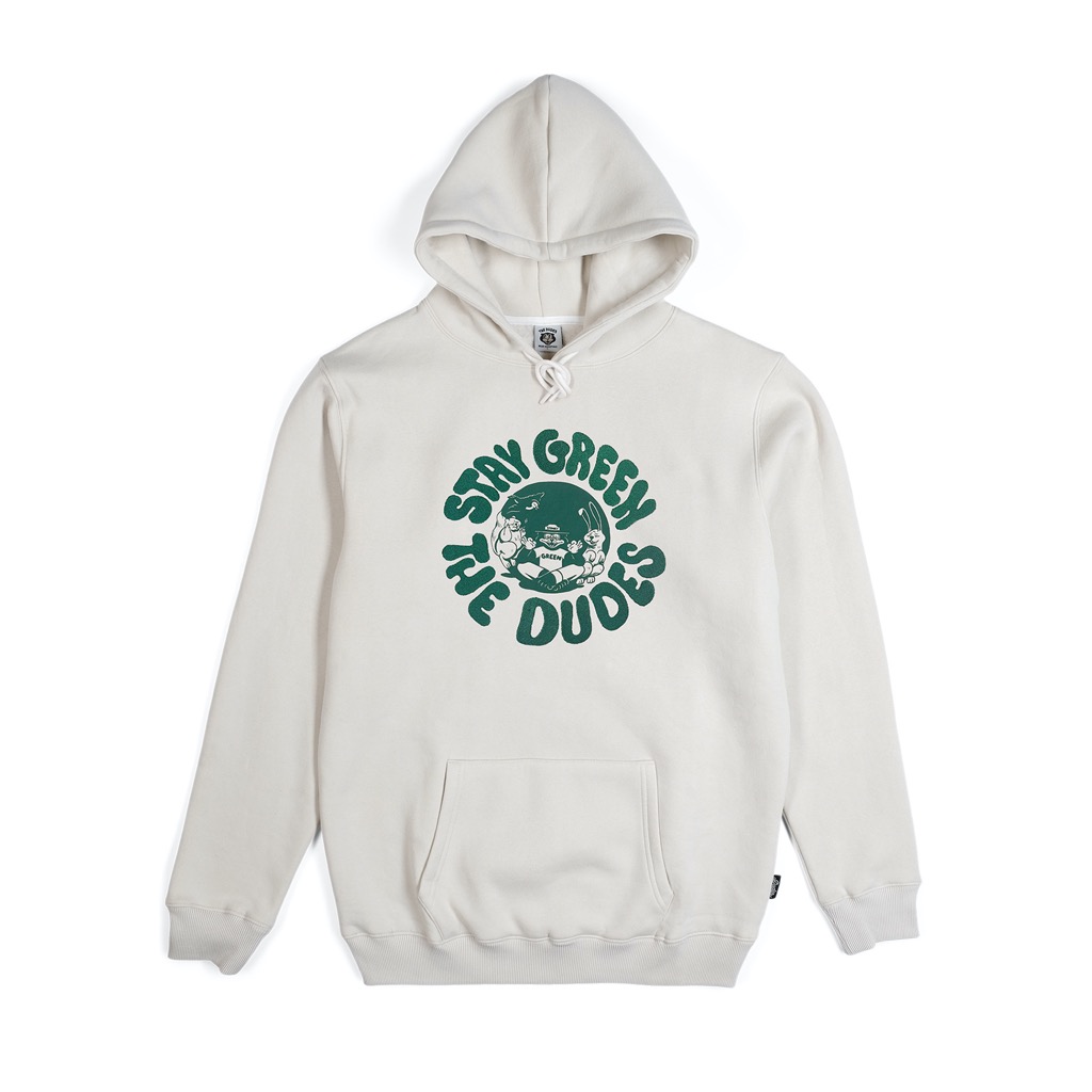 400967-1 The Dudes Stay Green Hoody - almond milk