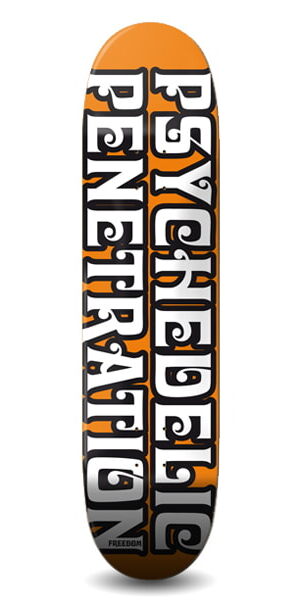 Freedom Psychedelic Penetration Orange Skateboard Deck