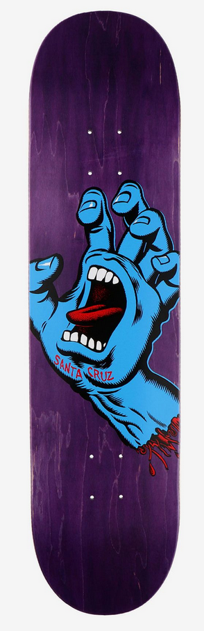 Santa Cruz Screaming Hand Skateboard Deck 8.375 Santa Cruz Screaming Hand Skateboard Deck 8.375