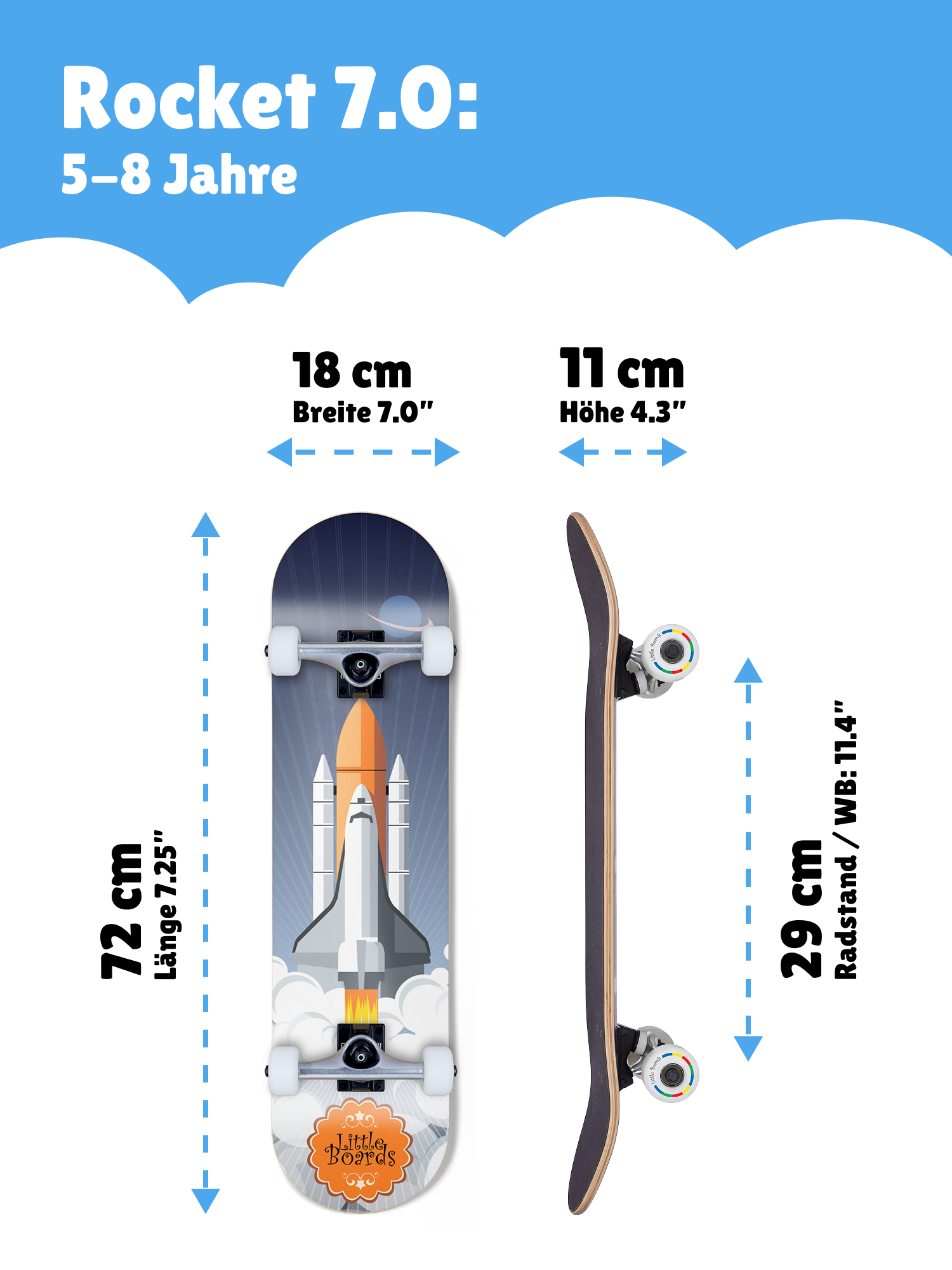 Rocket – Kids' Skateboard 7.0" Rocket – Kids' Skateboard 7.0"
